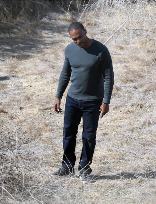 New Photos Reveal Anthony Mackie Filming Additional Scenes for Captain America: Brave New World in Los Angeles