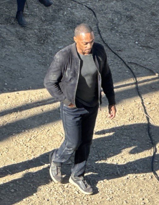 New Photos Reveal Anthony Mackie Filming Additional Scenes for Captain America: Brave New World in Los Angeles