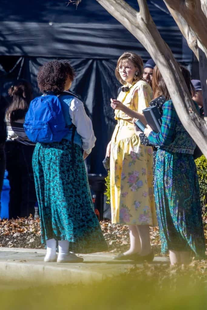 Joe Keery and Gaten Matarazzo filming Stranger Things 5