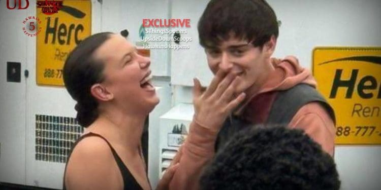 Millie Bobby Brown and Noah Schnapp Stranger Things Season 5 wrap