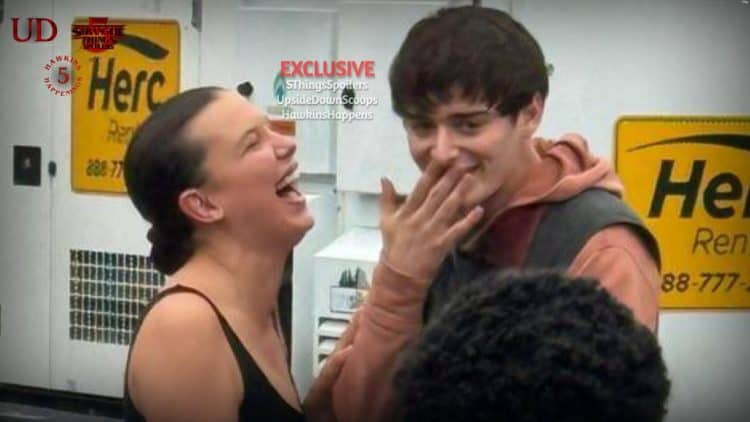 Millie Bobby Brown and Noah Schnapp Stranger Things Season 5 wrap