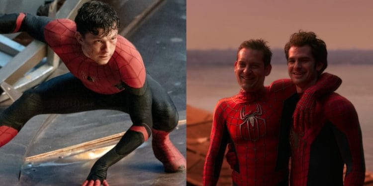Tobey Maguire and Andrew Garfield in Spider-Man 4