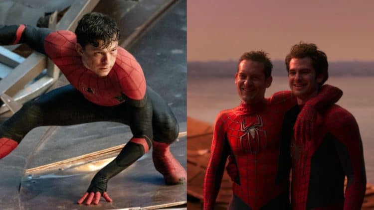 Tobey Maguire and Andrew Garfield in Spider-Man 4