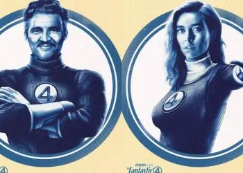 New Promotional Art of Pedro Pascal as Reed Richards and Vanessa Kirby as Sue Storm for Marvel's The Fantastic Four: First Steps