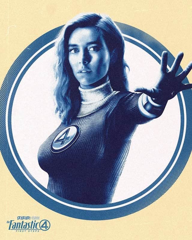 New Promotional Art of Pedro Pascal as Reed Richards and Vanessa Kirby as Sue Storm for Marvel's The Fantastic Four: First Steps