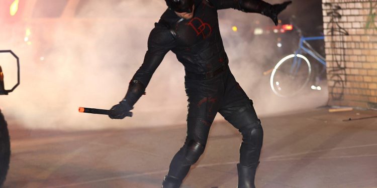 Charlie Cox Spotted in Daredevil's Black Suit on the Set of Daredevil: Born Again Season 2!
