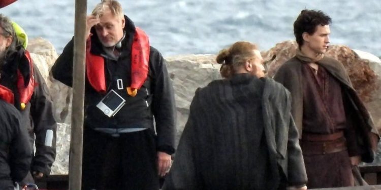 First Look: Tom Holland & Christopher Nolan Spotted on the Set of The Odyssey in Greece