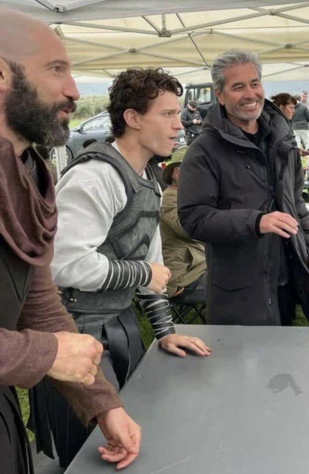 Tom Holland and Jon Bernthal The Odyssey BTS