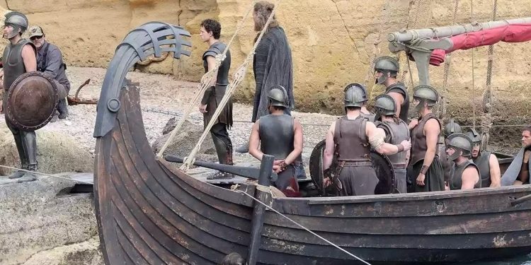 Tom Holland The Odyssey set italy