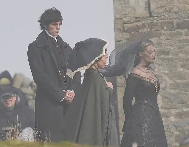 Margot Robbie Jacob Elordi and Hong Chau Wuthering Heights