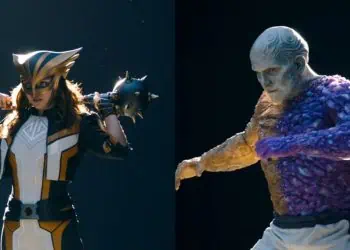 Anthony Carrigan as Metamorpho and Isabela Merced as Hawkgirl
