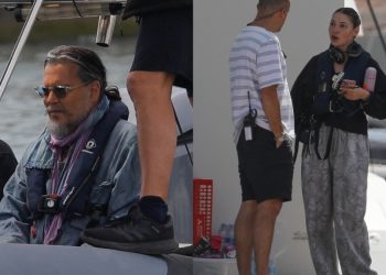 Johnny Depp and Madelyn Cline were seen filming Day Drinker aboard the vintage yacht Nero near Barcelona.