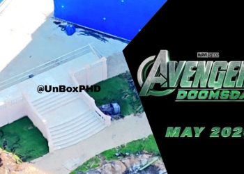 A new Avengers: Doomsday set leak from the UK reveals a hidden house entrance, possibly the iconic X-Mansion, behind a large blue screen.