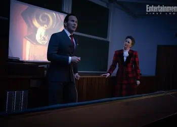 Vera Farmiga and Patrick Wilson as Ed and Lorraine Warren in The Conjuring: Last Rites trailer, released by Warner Bros. Pictures.
