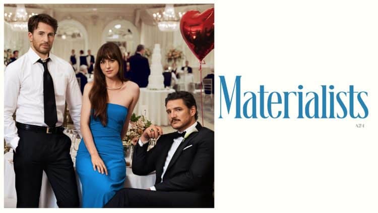 The Materialists VOD release date is set for July 15, 2025. Watch Celine Song's new film starring Dakota Johnson, Pedro Pascal, and Chris Evans on Amazon, iTunes, Vudu, and more.