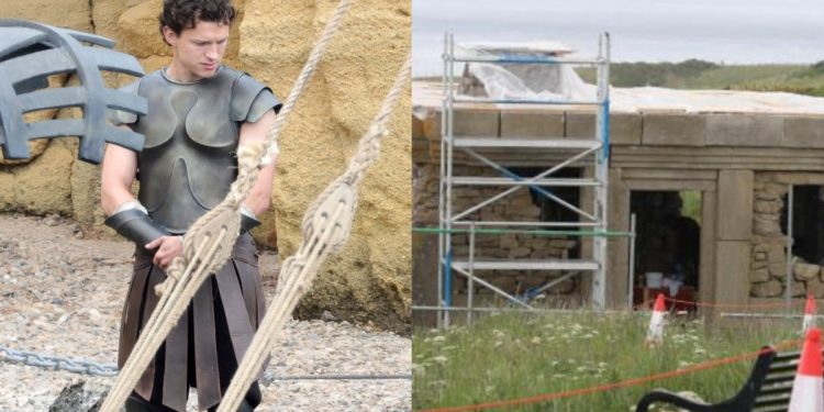 New behind-the-scenes images from Christopher Nolan's The Odyssey set in Scotland have leaked online. Filming is set to begin soon near Buckie, Cullen, and Findlater Castle.