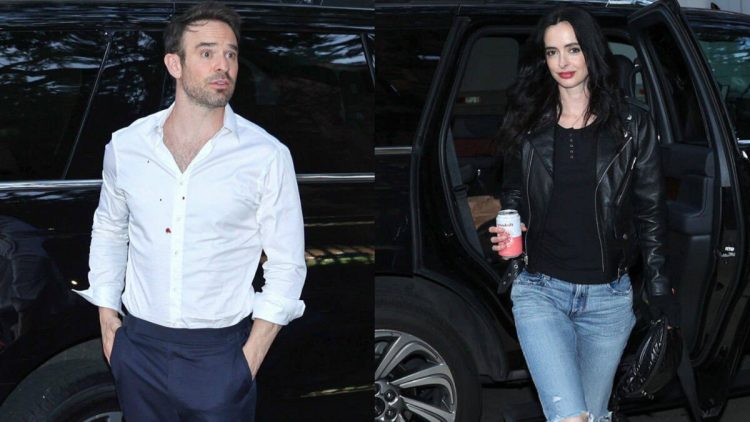 Charlie Cox and Krysten Ritter was spotted on the set of Daredevil: Born Again in Uptown on June 12, 2025, in New York City. (Photo by Jose Perez/Bauer-Griffin/GC Images)