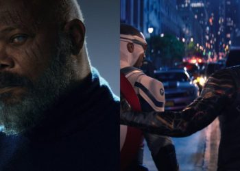 Samuel L. Jackson’s Nick Fury shares a key scene with Anthony Mackie and Sebastian Stan in Avengers: Doomsday, addressing the issue of the name “Avengers” as two teams stand divided.Ask ChatGPT