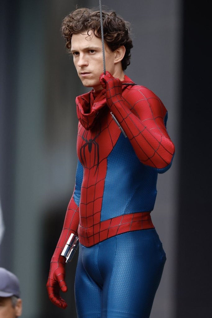 Tom Holland spotted filming a web-swinging explosion scene for Spider-Man: Brand New Day. Set footage and images surface online.