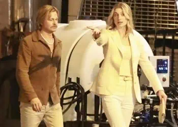 Brad Pitt and Elizabeth Debicki were spotted filming David Fincher's The Adventures of Cliff Booth in Los Angeles, showcasing their 1970s-inspired looks on set.