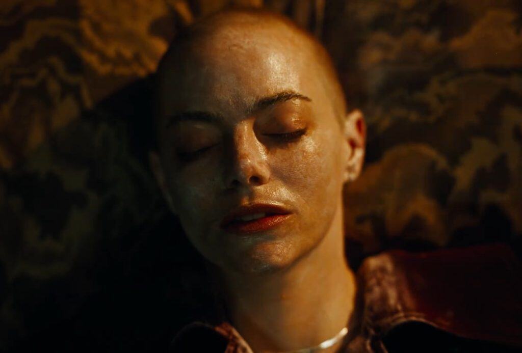 First look at Emma Stone with a shaved head in Yorgos Lanthimos' Bugonia, a remake of Save the Green Planet! See the trailer and images here.