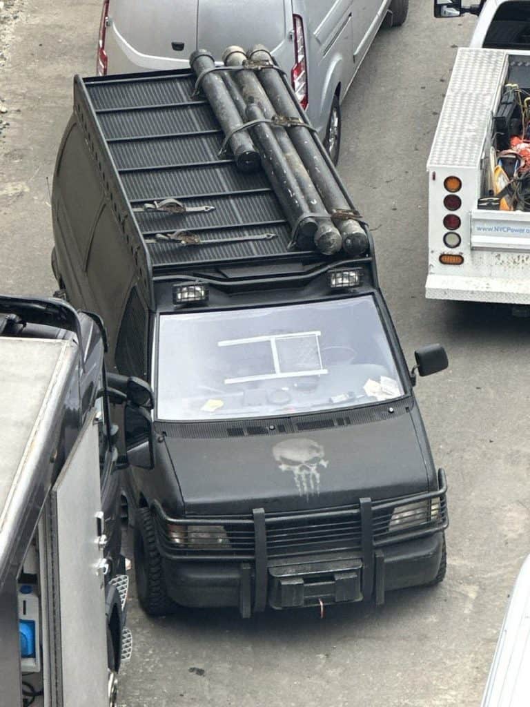 The first look at Tom Holland’s Spider-Man atop the Punisher van on the set of Marvel’s Spider-Man: Brand New Day in Glasgow, Scotland has been revealed.