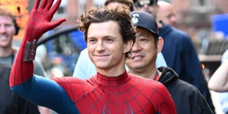Tom Holland has been spotted on the set of Spider-Man: Brand New Day in Glasgow, Scotland. A leaked photo reveals him in a new Spider-Man suit, waving to fans.