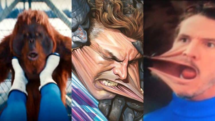 A new storyboard from The Fantastic Four: First Steps shows Reed Richards (Pedro Pascal) battling Red Ghost’s apes, inspired by Alex Ross’ iconic comic book cover.