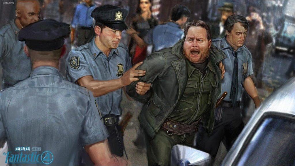 The keyframe of Mole Man getting arrested.