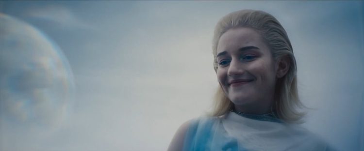 First-look images reveal Julia Garner as Shalla-Bal and her daughter in Marvel’s The Fantastic Four: First Steps, an alien-human hybrid from Zenn-La.