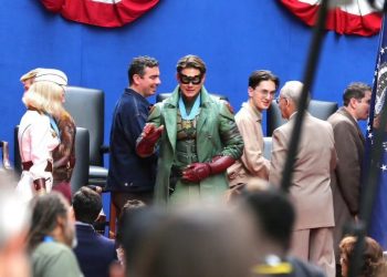 A leaked set image reveals Jensen Ackles as Ben/Soldier Boy in The Boys prequel Vought Rising. See the first look from the Toronto filming set.