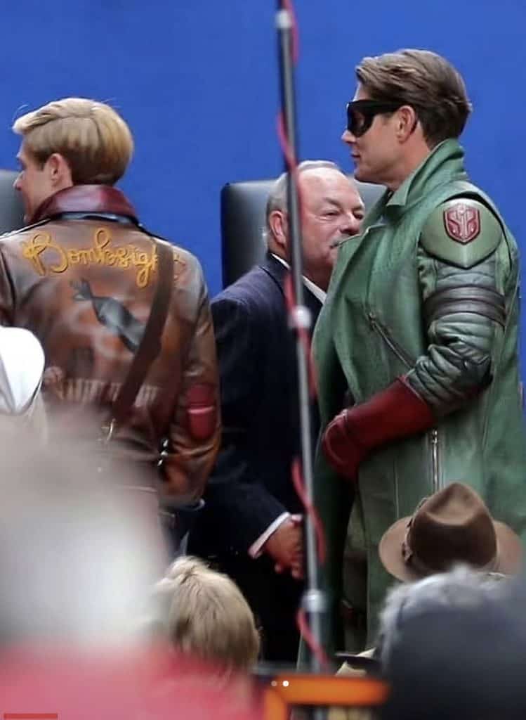 A leaked set image reveals Jensen Ackles as Ben/Soldier Boy in The Boys prequel Vought Rising. See the first look from the Toronto filming set.