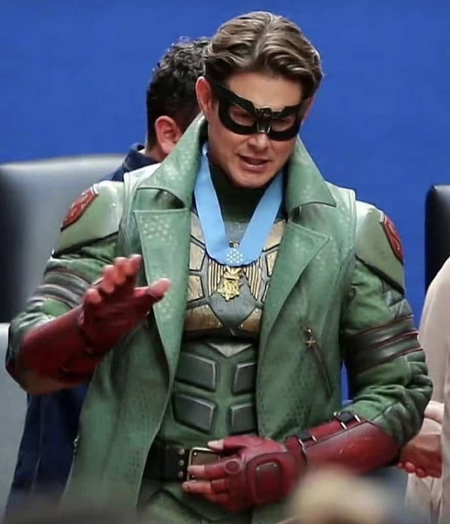 A leaked set image reveals Jensen Ackles as Ben/Soldier Boy in The Boys prequel Vought Rising. See the first look from the Toronto filming set.