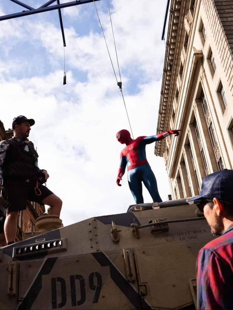 Spider-Man: Brand New Day has started filming in Glasgow. Leaked set footage shows Tom Holland in action with the Punisher and Scorpion.