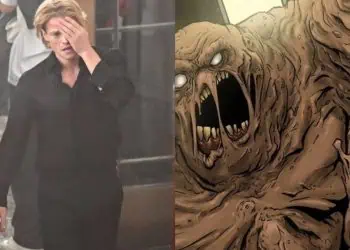 Tom Rhys Harries Clayface filming Stockport