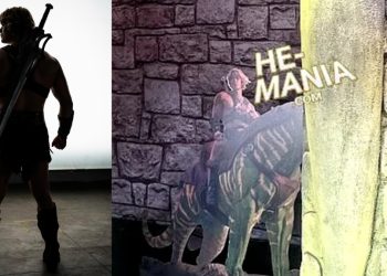 The first look at Nicholas Galitzine as He-Man riding Battle Cat in Travis Knight’s Masters of the Universe movie, revealed during the LA Fall Preview Market Weeks event.