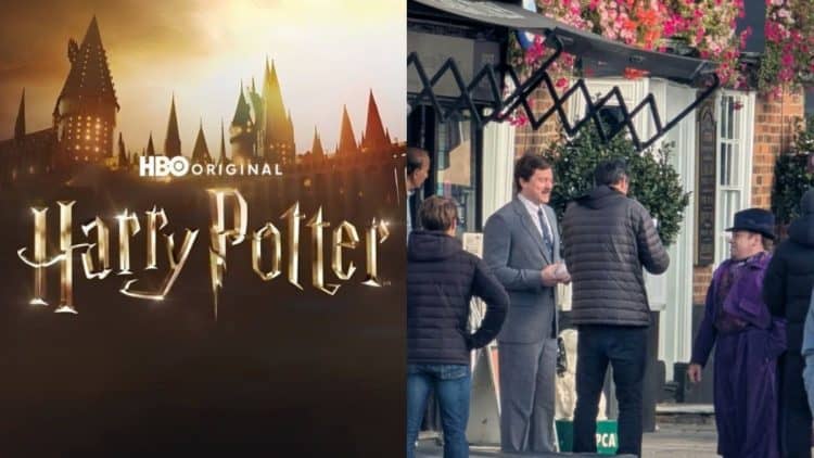 First Look at Vernon Dursley and Dedalus Diggle on the Harry Potter Set in Hoddesdon