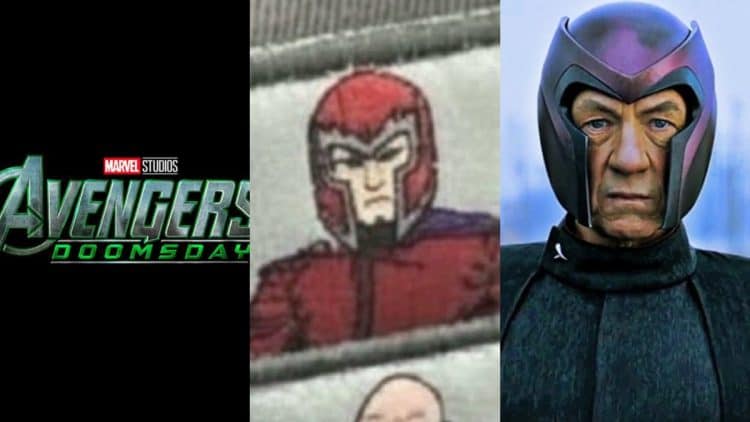 The first look at Ian McKellen’s Magneto in his new suit from Marvel’s Avengers: Doomsday has been revealed, featuring red armor and a purple cape, with classic comic book style X-Men characters in Earth-10005.