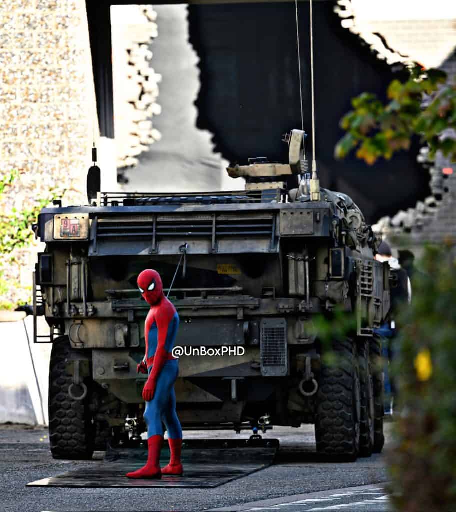 Marvel’s Spider-Man: Brand New Day has resumed filming in Hampshire after Tom Holland’s injury, with leaked set images showing Spider-Man stopping a tank in Basingstoke.