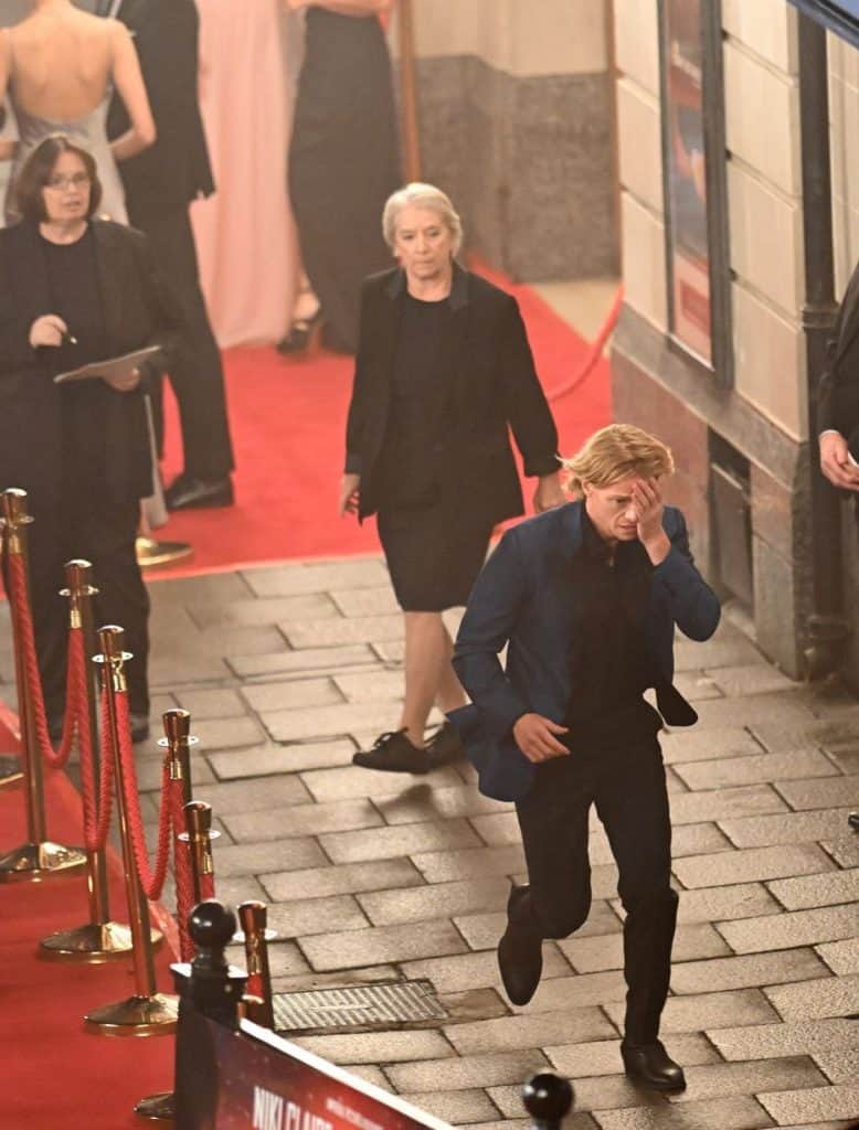 Tom Rhys Harries Clayface filming Stockport