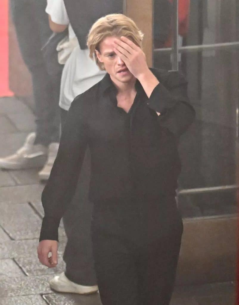 Tom Rhys Harries Clayface filming Stockport