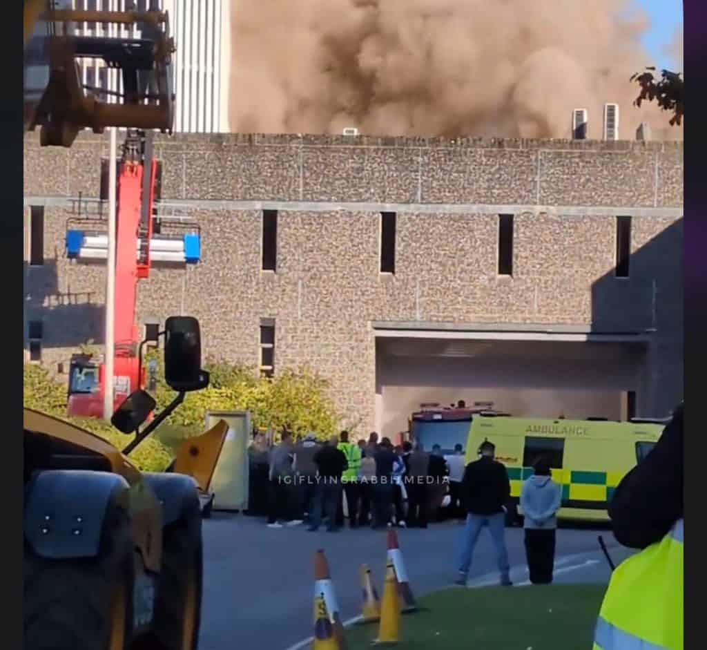 New set images from Spider-Man: Brand New Day reveal a dramatic tank explosion filmed in Basingstoke, London, as production continues featuring Spider-Man.