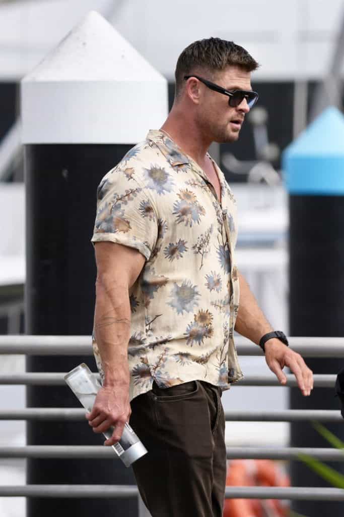 Chris Hemsworth stars in Subversion, a “Die Hard on a submarine” thriller directed by Patrick Vollrath, spotted filming near Brisbane River.
