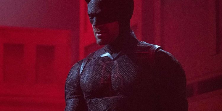 The first look at Charlie Cox’s Daredevil in Daredevil: Born Again Season 2 reveals a darker suit inspired by Marvel’s Shadowland storyline, featuring textured armor and the classic “DD” logo.