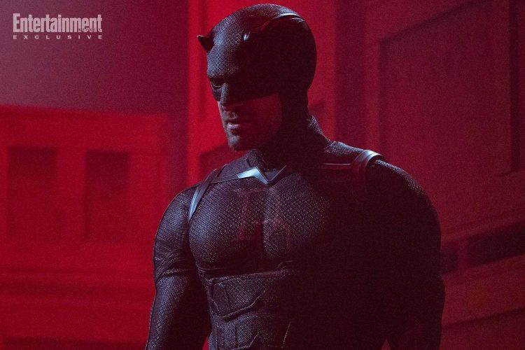 The first look at Charlie Cox’s Daredevil in Daredevil: Born Again Season 2 reveals a darker suit inspired by Marvel’s Shadowland storyline, featuring textured armor and the classic “DD” logo.
