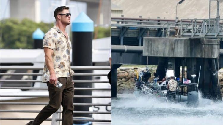 Chris Hemsworth stars in Subversion, a “Die Hard on a submarine” thriller directed by Patrick Vollrath, spotted filming near Brisbane River.