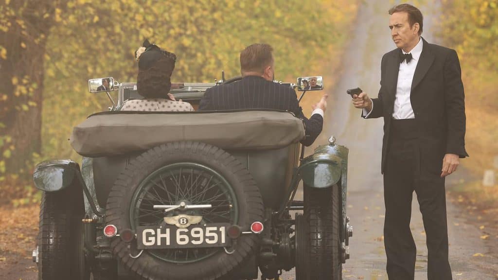 Nicolas Cage transforms into real-life spy Dusko Popov, the Yugoslavian double agent who inspired James Bond, in Simon West’s WWII thriller Fortitude. New set images reveal filming in the English countryside.