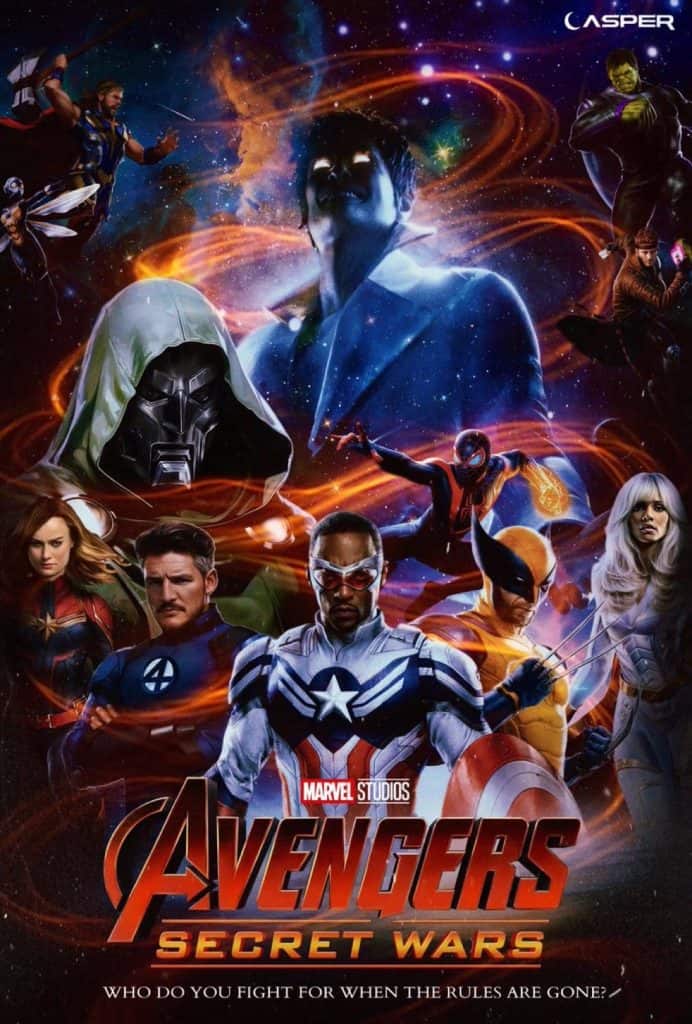 Disney showcased a fan-made Avengers: Secret Wars poster at its São Paulo upfront event, featuring Captain America, Miles Morales, and the Beyonder.