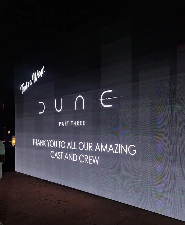 Filming for Denis Villeneuve's Dune: Part Three, starring Timothée Chalamet and Zendaya, has wrapped in Budapest and entered post-production.