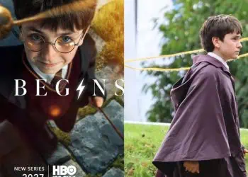 Leaked set images from the Harry Potter HBO series reveal Dominic McLaughlin, Rory Wilmot, Lox Pratt, and Alastair Stout filming at Ashridge Estate.